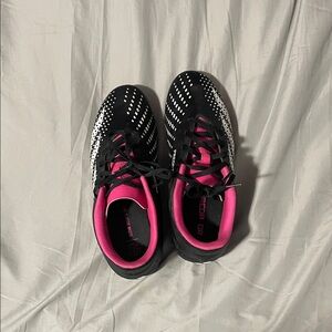 Black and Pink Adidas soccer cleats